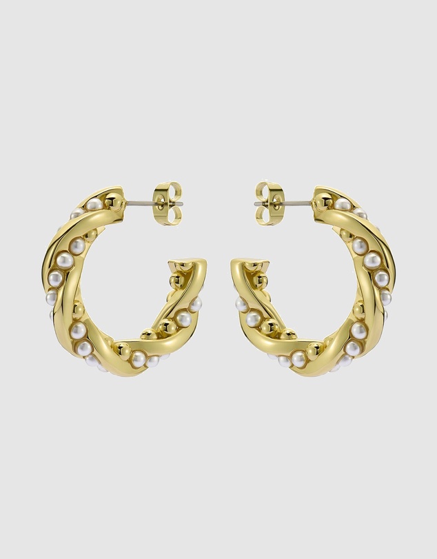 Ted Baker - Tiyaa Twisted Pearl Hoop Earrings