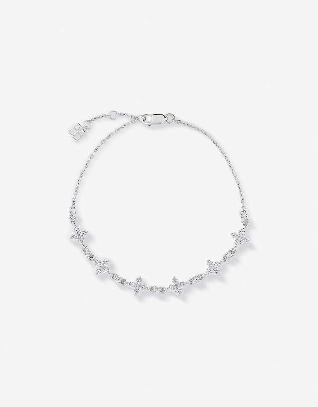Michael Hill - Cubic Zirconia Floral Station Bracelet in Sterling Silver