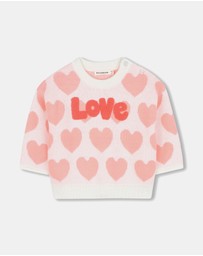 Billieblush - Heart-Patterned Sweater and Trousers Knitted Set - Babies