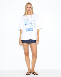 Dazie - Greece Oversized Graphic Tee