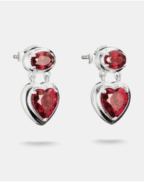 THOMAS SABO - THOMAS SABO Stud Earrings with Red Heart Stones Silver