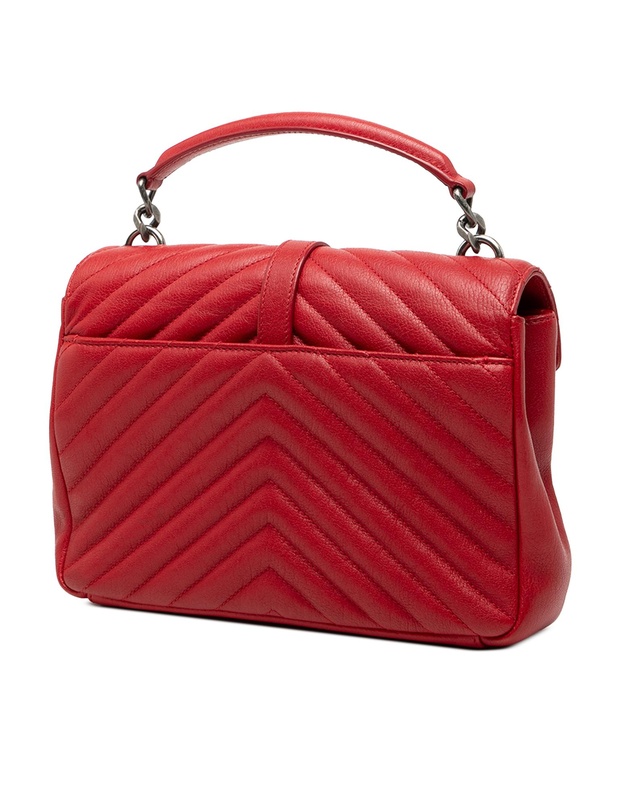 Pre-Loved by Azura Reborn - Pre-Loved Medium Quilted Chevron Sheepskin College Satchel