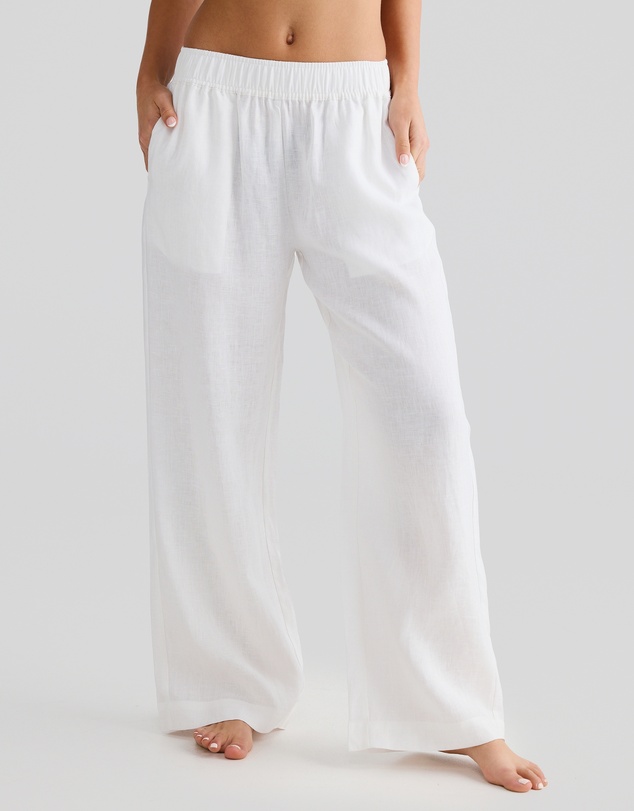 Vacay Swimwear - White Linen Pants