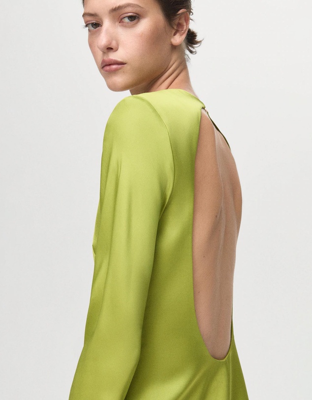 M.N.G - Open-Back Satin-Effect Dress