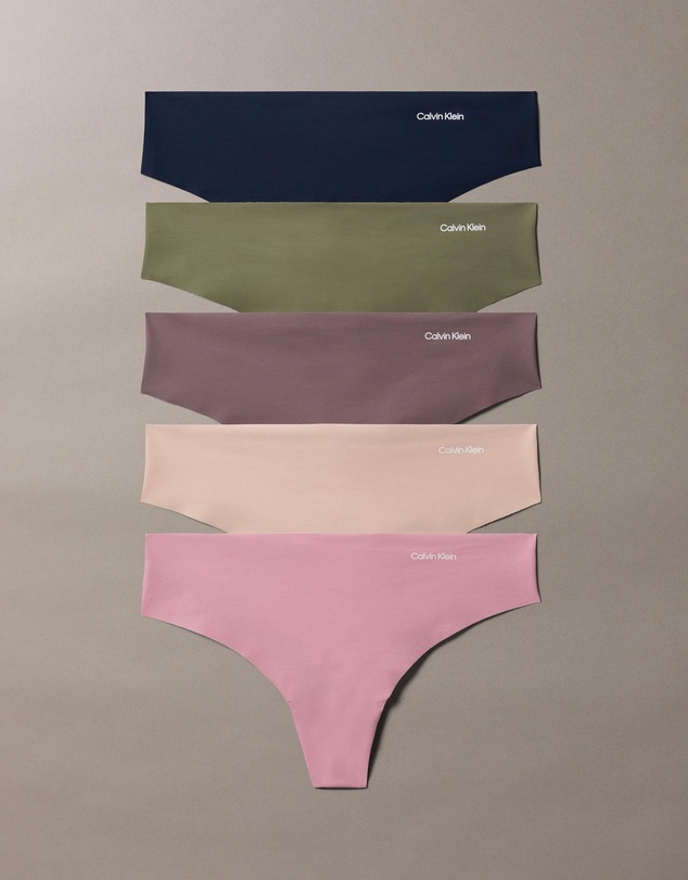 Calvin Klein - 5-Pack Invisibles Microfiber Stretch Thongs