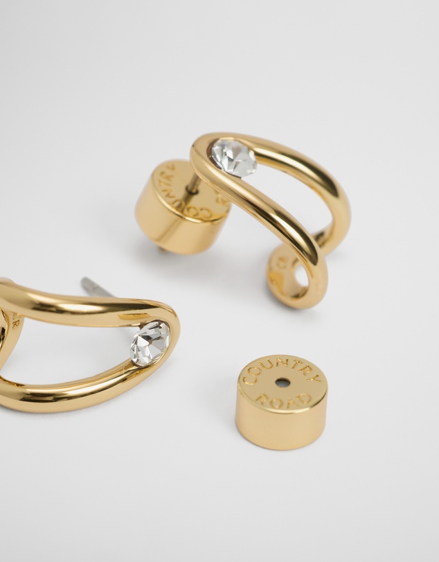 Country Road - Zoey Crystal Huggie Earring