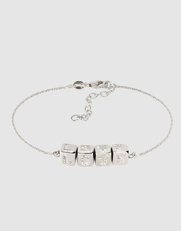 Elli Jewelry - Crystal LOVE Bracelet in 925 Silver