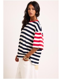 Subtitled - Fitzroy Stripes Oversized Short Sleeve T-Shirt