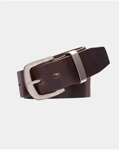 Buckle - Bronco. Australian Made Full Grain Natural Leather Belt. 38mm width.