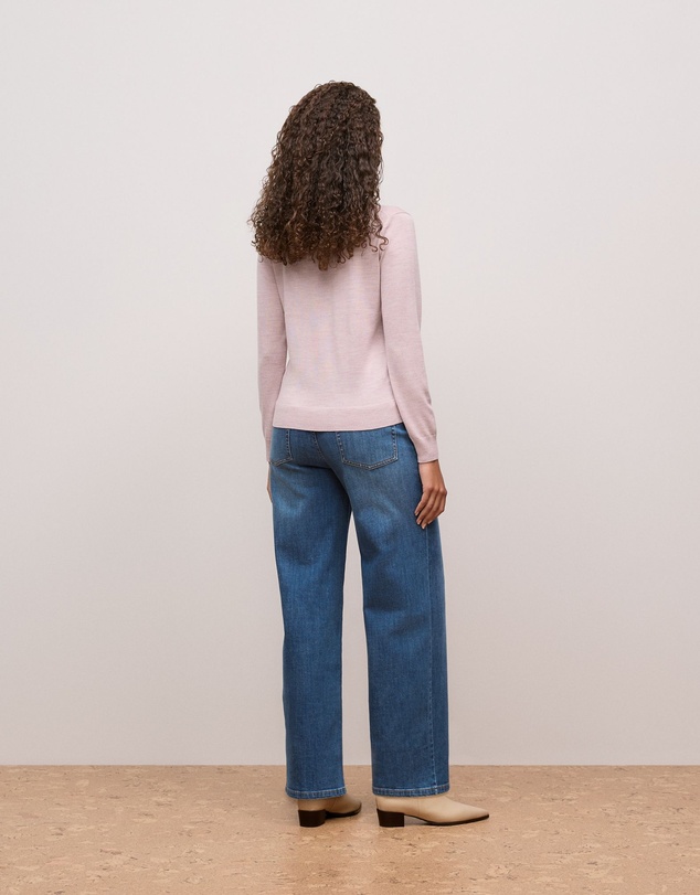 Trenery - Merino Classic Crew in Pink Rose