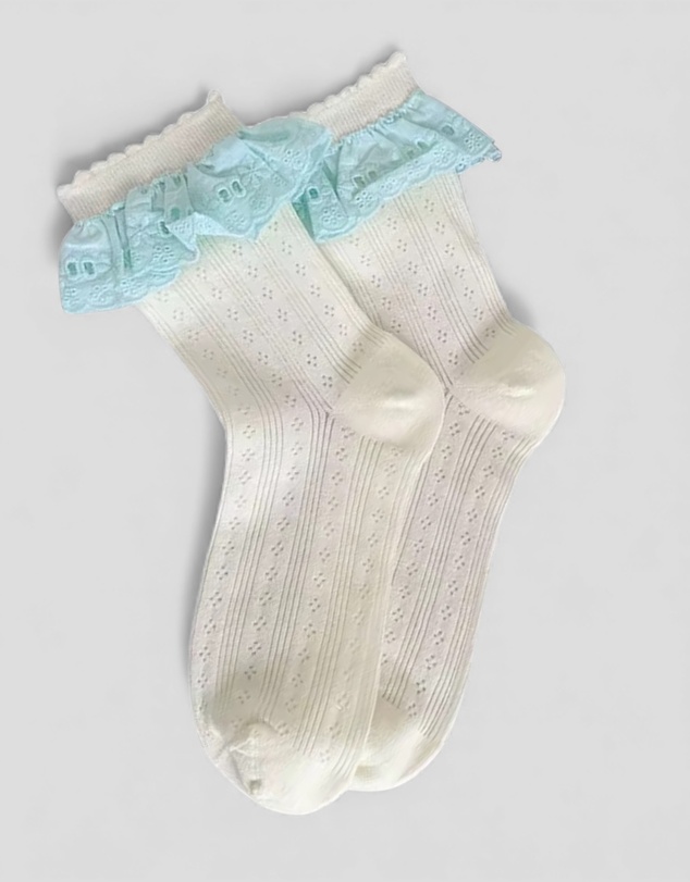 High Heel Jungle - Bobby Lace Frill Trim Cotton Bobby Socks