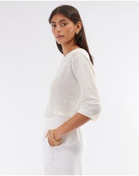 Amelius - Bronte Linen Three Quarter Jersey Top