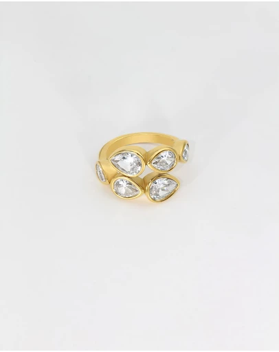 Jackie Mack - Clear Bezel Wrap Ring