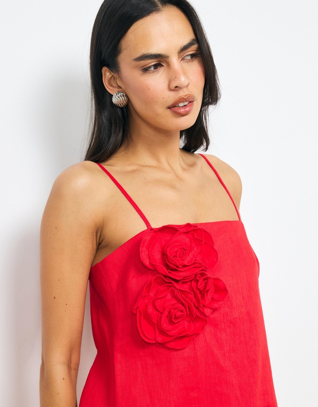 AERE - Mika Placement Flower Mini Dress