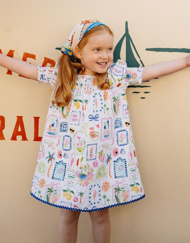 Fox & Finch - Summer Vacay Print Ric Rac Dress - Kids