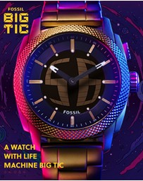 Fossil - Machine Gold Tone Analogue-Digital Watch