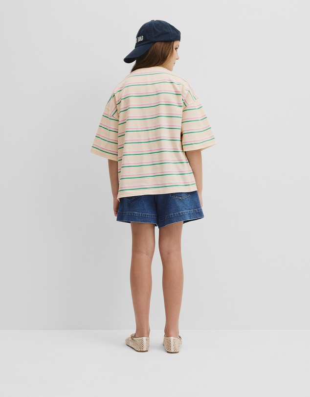 Country Road - Teen Short Sleeve Oversized Stripe T-shirt