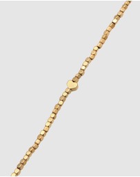 Elli Jewelry - Necklace Heart Hematite Bead 925 Sterling Silver Gold-Plated