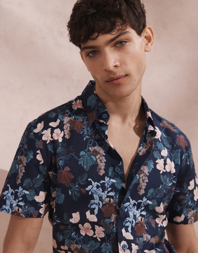SABA - Evander Cotton Print Short Sleeve Classic Shirt