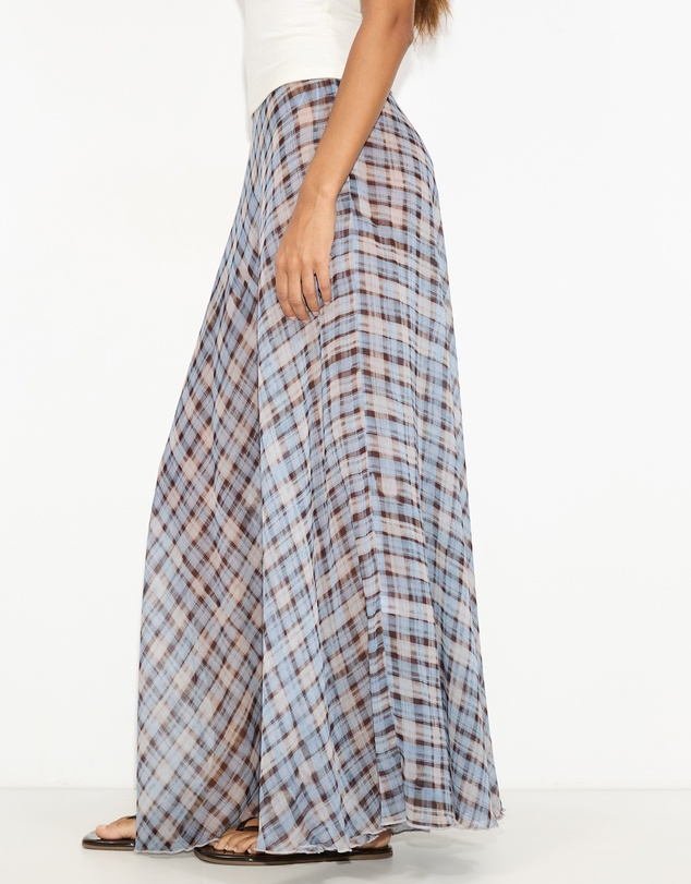 Dazie - Afloat Check Maxi Skirt