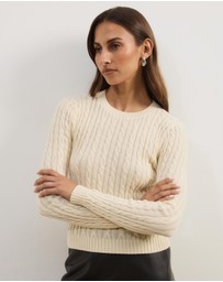 Atmos&Here - Tessa Crewneck Cable Knit Sweater