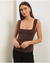 Atmos&Here - Gia Square Neck Knit Top
