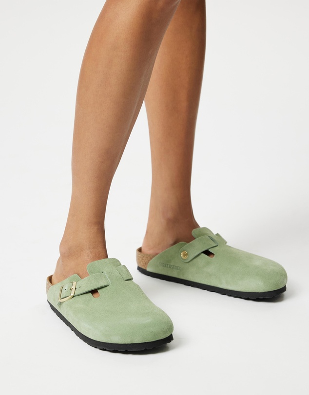 Birkenstock - Boston Soft Footbed Narrow Suede Leather Clogs