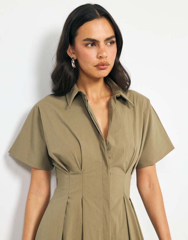 AERE - Tavie Cotton Midi Shirt Dress