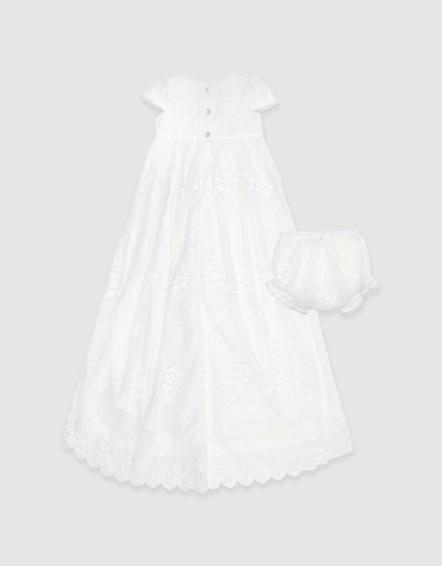 Bebe by Minihaha - Open Back Christening Dress With Bloomers