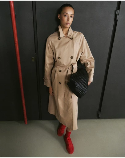 M.N.G - Long Double-Breasted Trench Coat