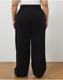 Atmos&Here Curvy - Bonnie Pleated Linen Blend Pants