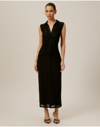 Tussah - Sleeveless Jersey Button Up Dress
