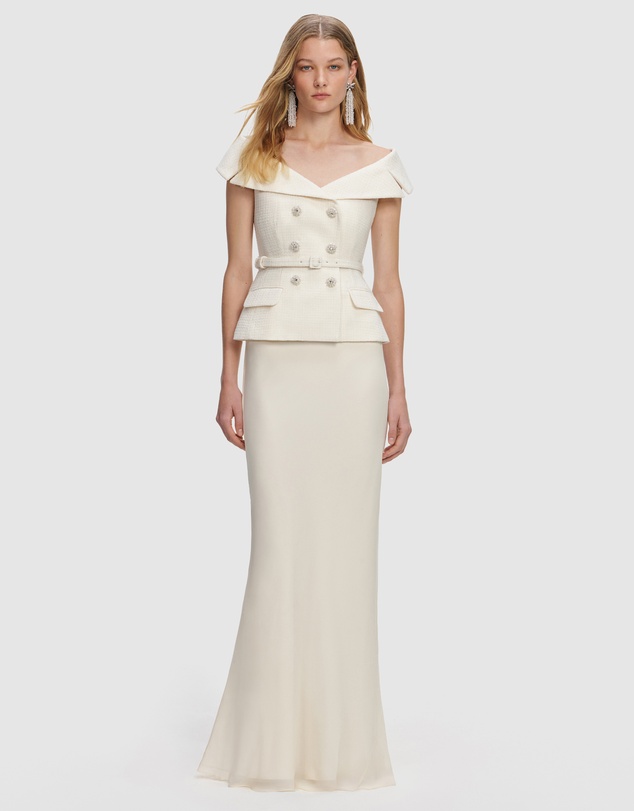 Self Portrait - Boucle Maxi Dress