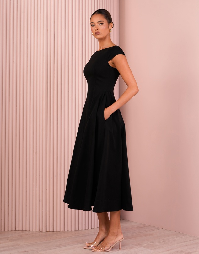 Azzurielle - Quintin Full Skirt Midi Dress