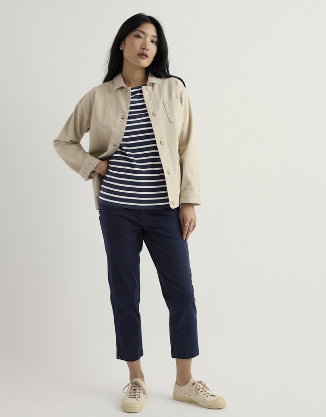 Seasalt - Seasalt Cornwall Navy Sailor 3/4 Sleeve Top Jersey