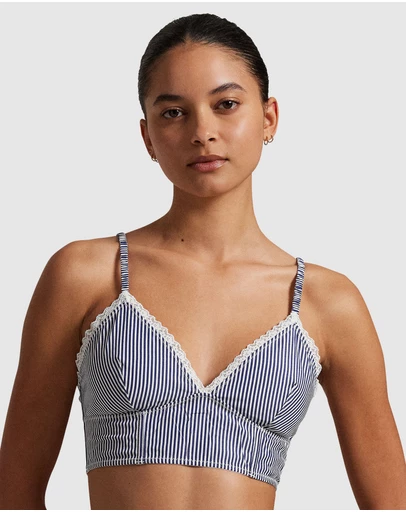Polo Ralph Lauren - Shirting Stripes Cotton Bustier Longline Bralette