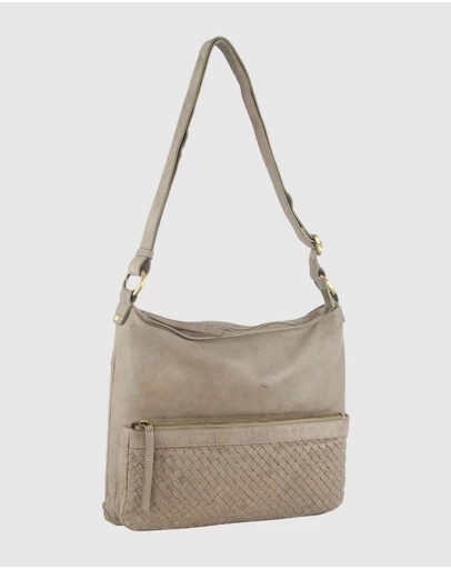 Pierre Cardin - Woven Leather Flap Cross-Body Bag