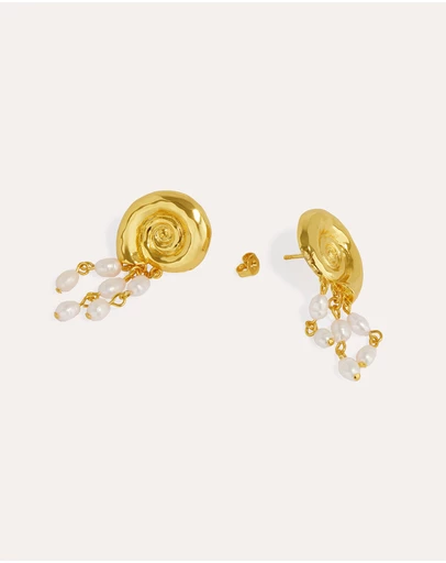 Ottoman Hands - Waterproof Shell Pearl Beaded Stud Earrings