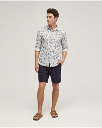 Oxford - Holloway Linen Blend Printed Shirt