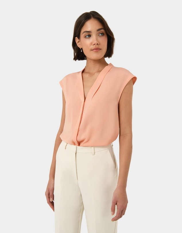 Forcast - Adelaide V-Neck Cap Sleeve Top