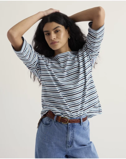 Seasalt - Seasalt Cornwall Blue Tremayne Quay Jersey Top