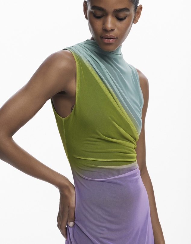 Desigual - Gradient tulle midi dress