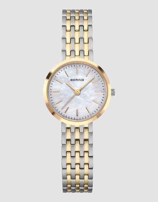 Bering - Bering Classic 26mm Polished Two Tone Gold and Silver Strap Watch