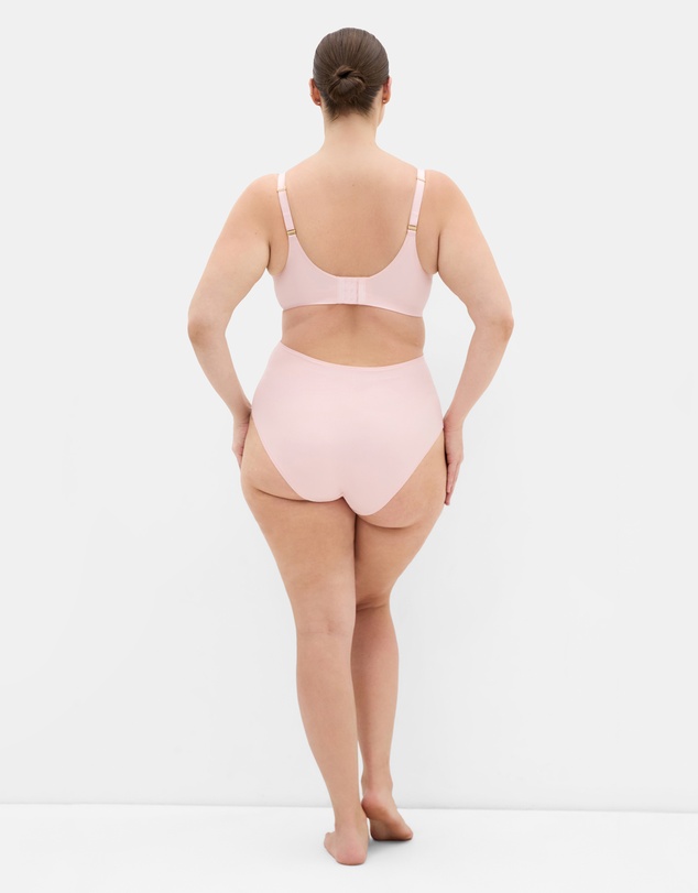 City Chic - Plus size Luxe Microfibre Plunge T-Shirt Bra - pink icing
