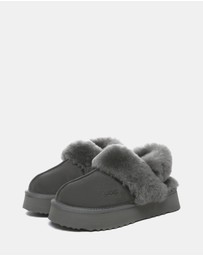 EVERAU - Australian Shepherd Ugg Musa Platform Cow Suede Upper House Shoes