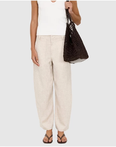 Staple the Label - Neve Linen Barrel Leg Pants