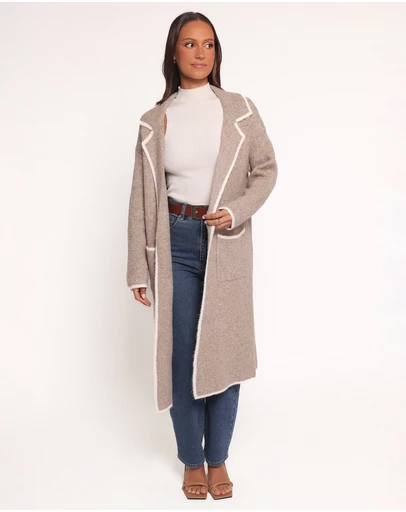 Petal & Pup - Katia Contrast Trim Coatigan - Beige