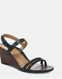 Vionic - Emmy Wedge Sandal - Black Lizard