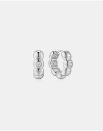 Ania Haie - Ania Haie Silver Reversible Puffy Huggie Hoop Earrings