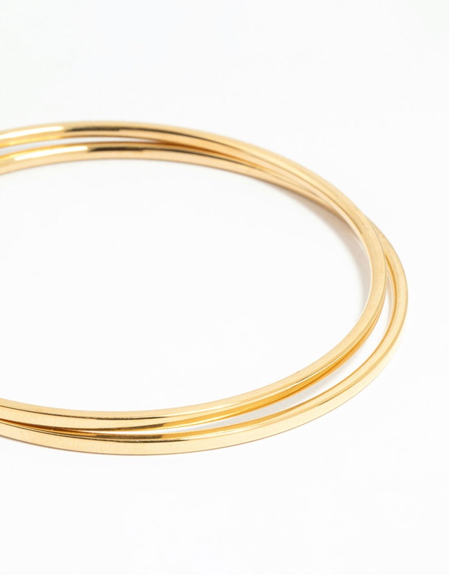 Lovisa - Waterproof Gold Plated Stainless Steel Clean Bangles 2-Pack